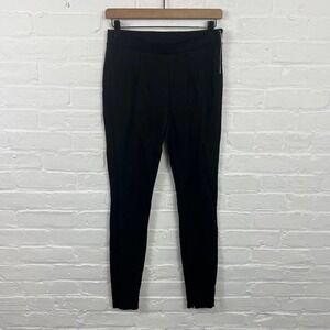 Cynthia Rowley Women's Mid Rise Elastic Waist Pant Solid Black Size Medium